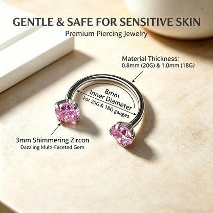 ✨Horseshoe Nose Hoop with Gems - Free Ball Holder💎