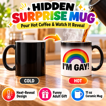 🌈 I'M GAY! Heat-Changing Coffee Mug | Funny Surprise Gift 🎁