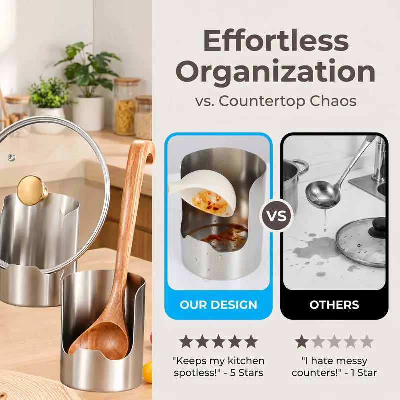 🔥HOT SALE 49% OFF🔥Thickened Stainless Steel Utensil Organizer, Rust Resistant Easy to Clean