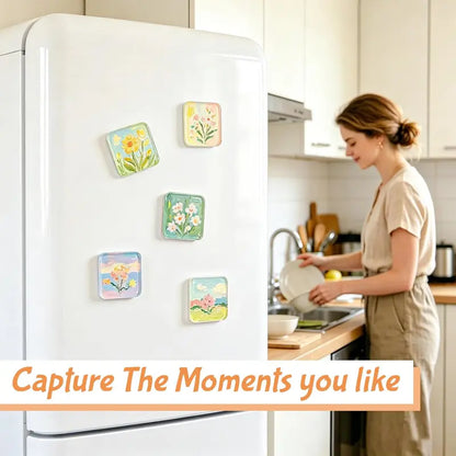 🔥Limited-Time 50% OFF✂🎞 2" x 2" Clear Acrylic DIY Fridge Magnet Set with Adhesive Backing – Square Magnetic Photo Frames with Stunning 3D Effect 💕