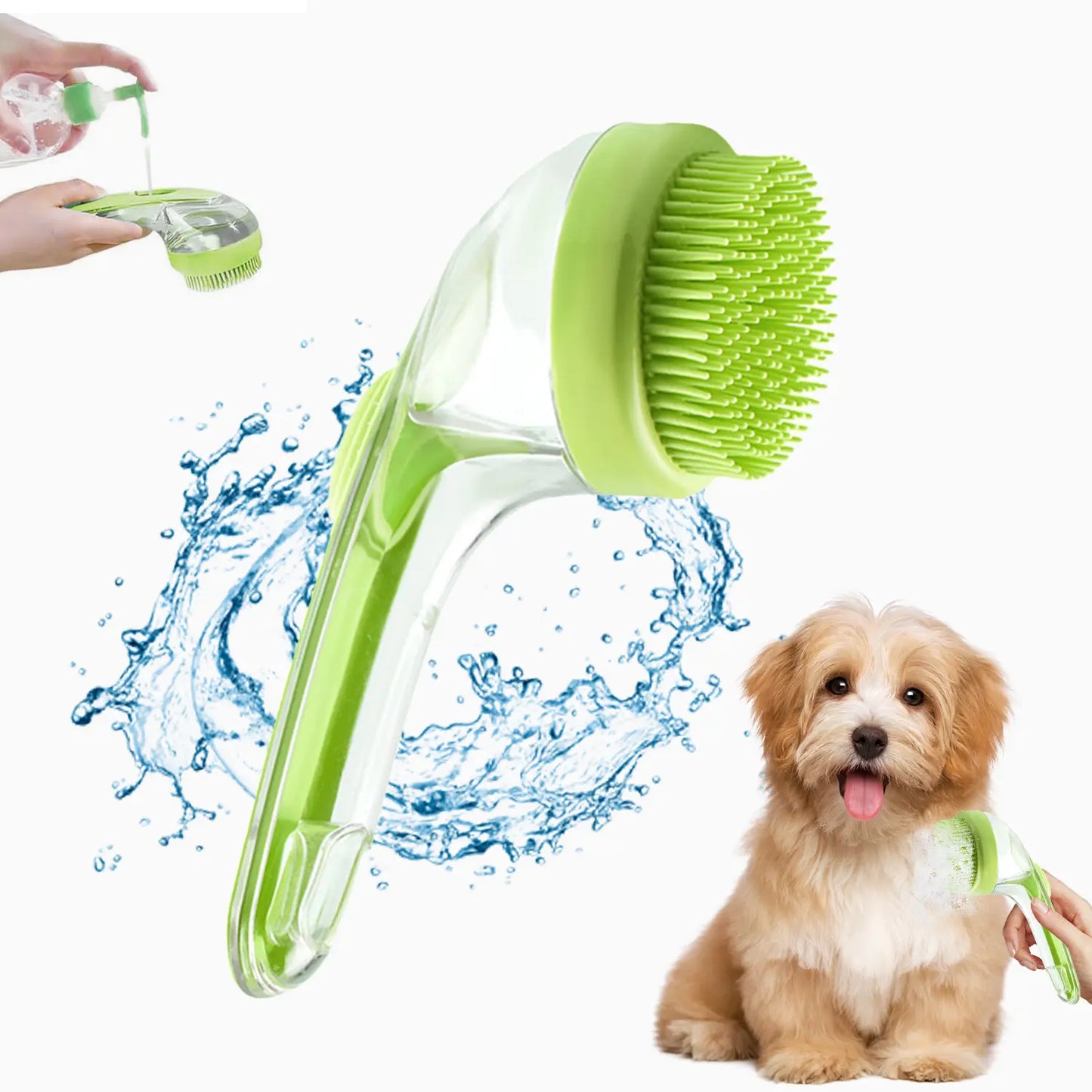 49% OFF -Pet Bath Brush with Shampoo Dispenser for Dogs & Cats