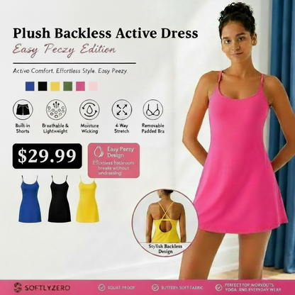 🔥Last day promotion🔥🌸 Easy Peezy Active Dress — Backless, Buttery Soft & Summer Ready ✨🔥