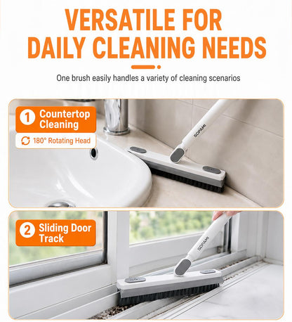 180° Rotating Gap Cleaning Tool - Extendable Adjustable No-Touch Cleaner for Windows, Sliding Doors, Narrow Spaces, Home Deep Cleaning