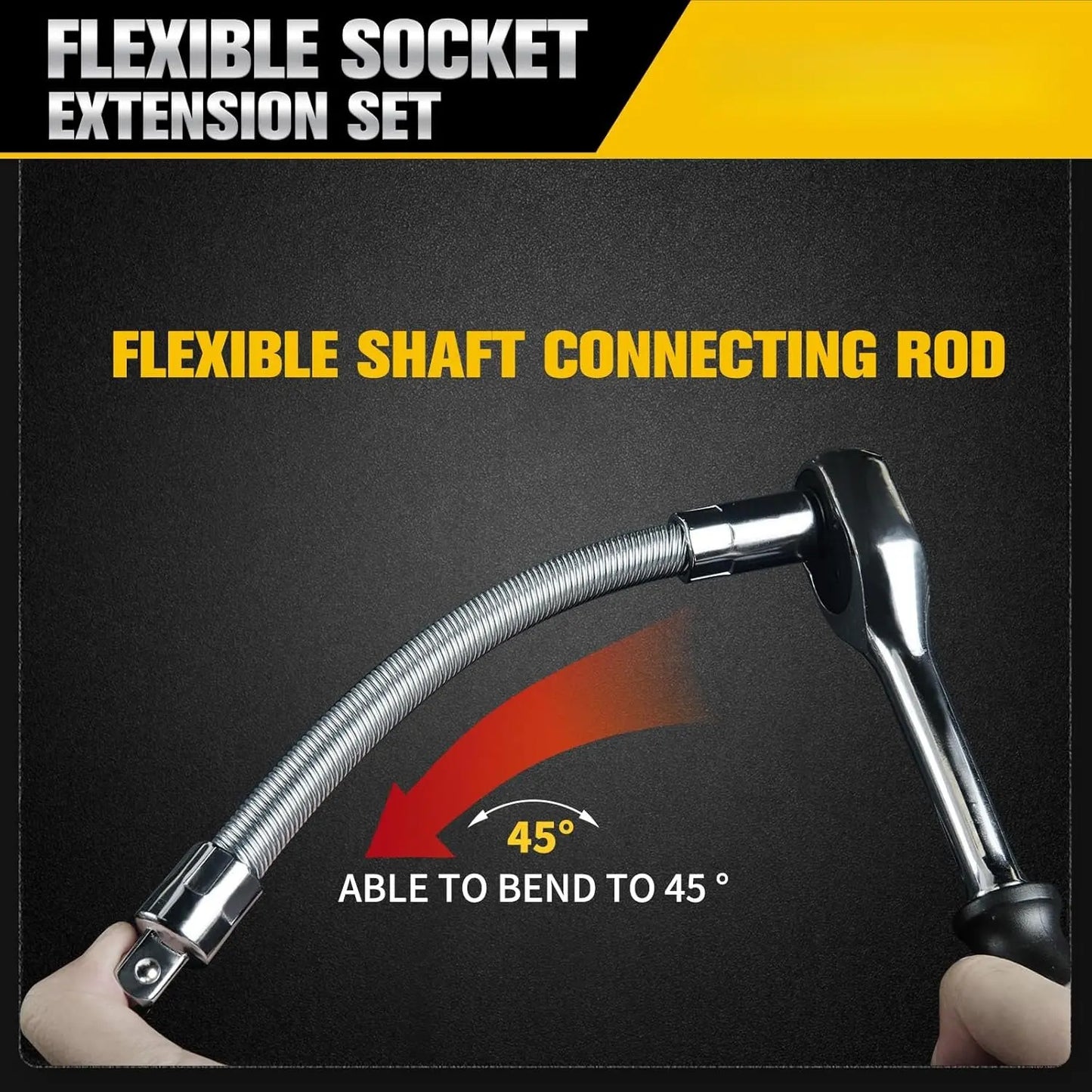 Universal Electric Wrench Socket - 3 Counts Flexible Shaft