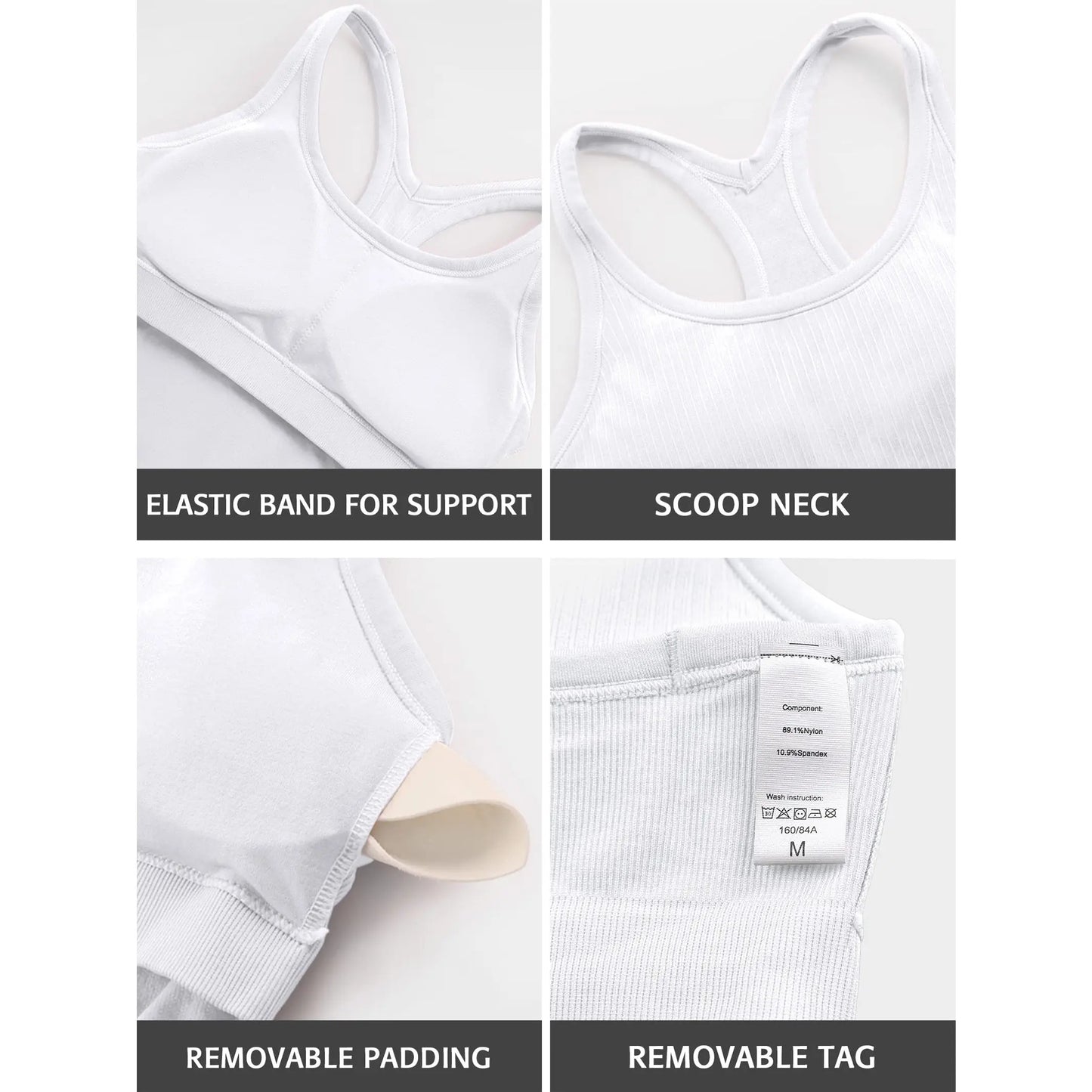 ✨🔥Ribbed Workout Tank Top with Built-In Bra
