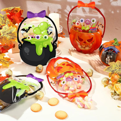🔥Limited Time 49% OFF - Halloween Favor Bags Transparent Pumpkin Sealed Pouches🍬