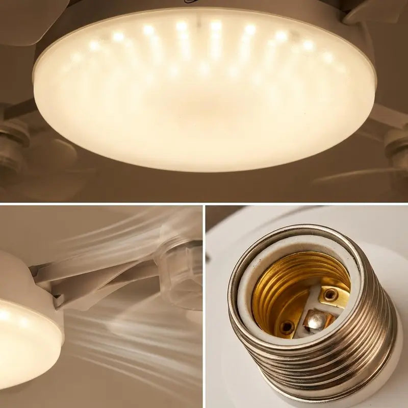 🌀New E27 Socket Ceiling Fan Light – 2‑in‑1 Silent LED Fan with Remote Control, Energy‑Saving Cooling & Lighting
