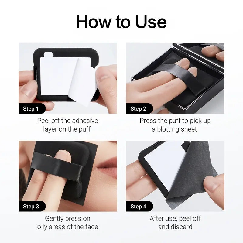 Black Magnet Oil Blotting Setting Sheet - 2 in 1