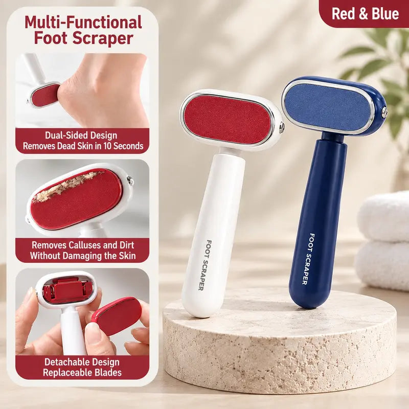 🔥LAST DAY 49% OFF🔥🦶Double-Sided Foot Scraper for Callus Removal| Replaceable Stainless Steel Foot Scraper