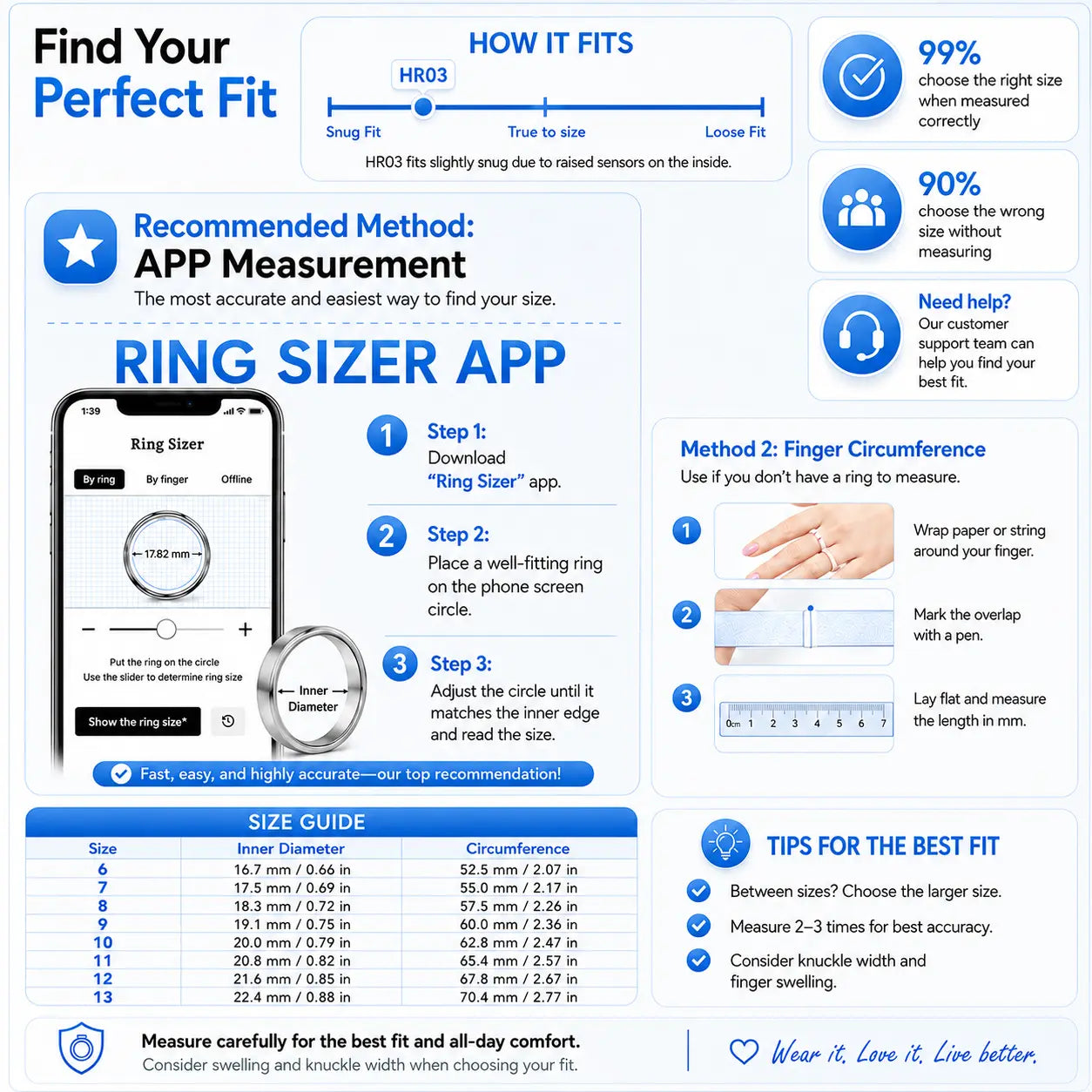 Smart Ring - Wellness Tracker with Heart Rate & Sleep Insights