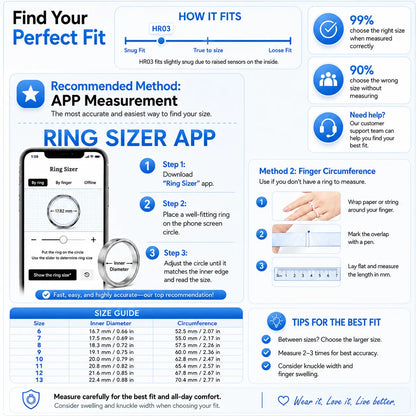 Smart Ring - Wellness Tracker with Heart Rate & Sleep Insights