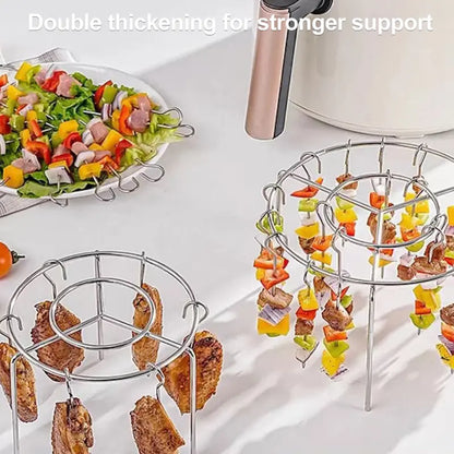 🔥🍢 2 Counts Food-Grade 304 Stainless Steel Air Fryer Kebab Rack