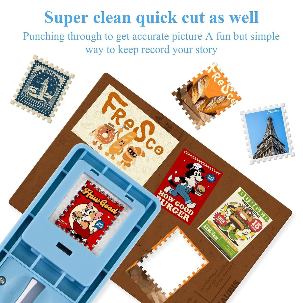 ✂️ Mini Postage Stamp Paper Punch – DIY Scrapbook & Photo Craft Cutter