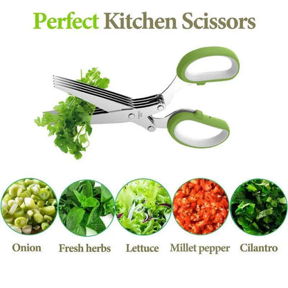 🔥LAST DAY 49% OFF🔥✂️ 5‑Blade Scissors, Multipurpose Kitchen Shears with Safety Cover & Cleaning Comb