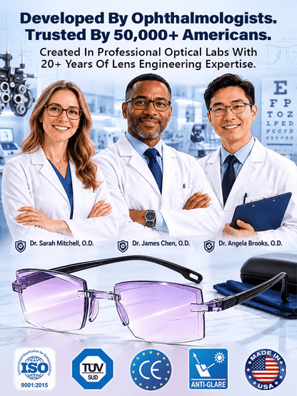 🔥 Limited-Time 50% OFF🔥[Regain Your Youthful Vision] Smart Zoom Diamond-Cut Reading Glasses