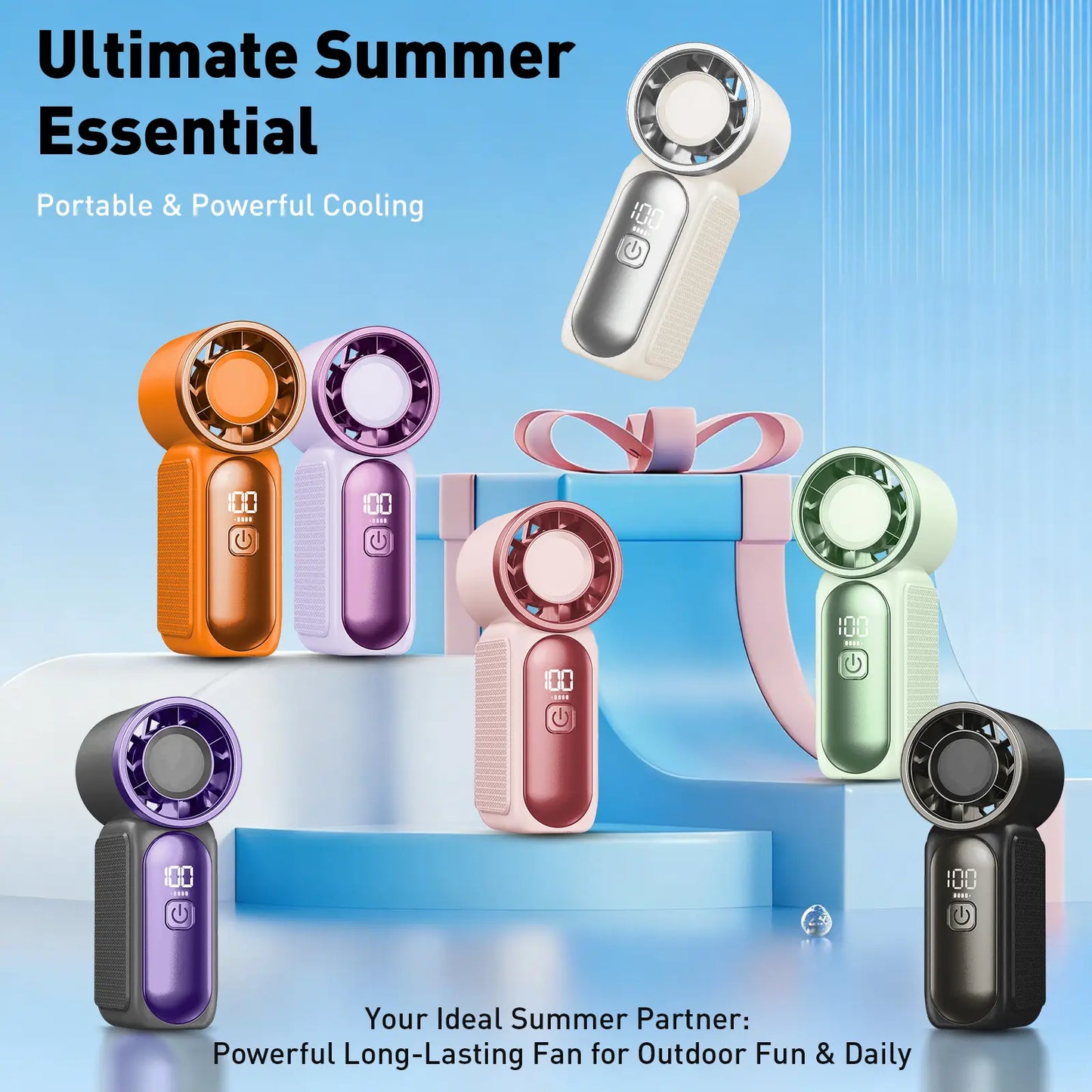 🥳2026 HOT SALE🥳💞50K+ SOLD!💨❄️ ! Turbo Handheld Fan – 16900 RPM, 6 speeds, LED display. 3000mAh battery, 10.7hrs cooling. Pocket‑sized power! 🌬️✨