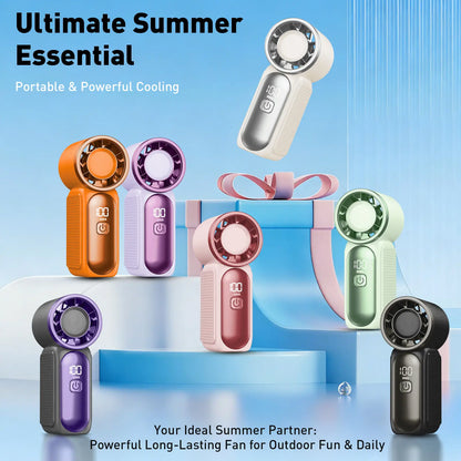 🥳2026 HOT SALE🥳💞50K+ SOLD!💨❄️ ! Turbo Handheld Fan – 16900 RPM, 6 speeds, LED display. 3000mAh battery, 10.7hrs cooling. Pocket‑sized power! 🌬️✨