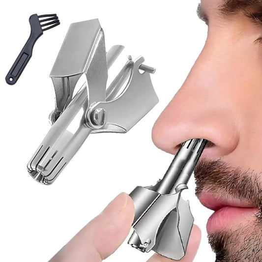 Manual Mechanical Nose Hair Trimmer, Stainless Steel Battery Free Nose Hair Cutter