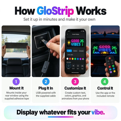 🚗 RGB Pixel LED Car Window Display | Custom Messages, Emojis & Animations 🌈