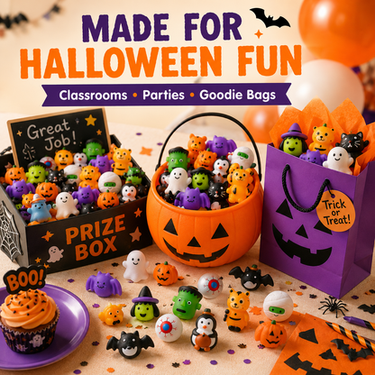🔥LAST DAY 49% OFF🎃 100PCS Halloween Mochi Squishy Toys – Cute Sensory Party Favors & Goodie Bag Fillers ✨