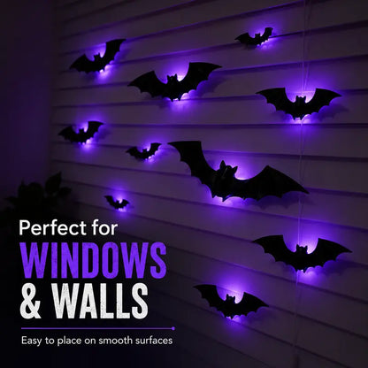 ⚡HOT SALES🔥🦇 3D LED Bat Decor | Glowing Halloween Wall Stickers🎃