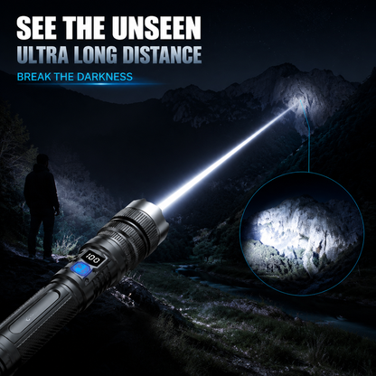 💥 50% OFF 🔦 High-Power Rechargeable Zoom Flashlight ✨ Power Bank & Digital Battery Display