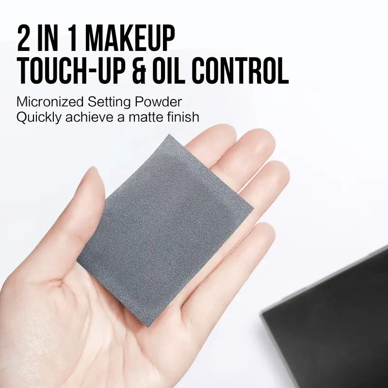 Black Magnet Oil Blotting Setting Sheet - 2 in 1