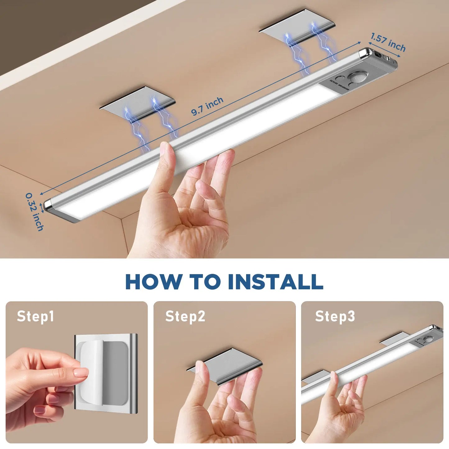 💡Long Standby Motion Sensor LED Cabinet Light- Dimmable & Rechargeable