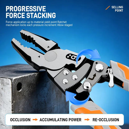 🔥 49% OFF — Heavy-Duty Self-Locking Ratchet Pliers 🔧💪
