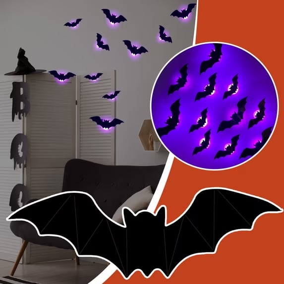 🔥LAST DAY 50% OFF🔥Halloween 3D Lighted LED Flashing Bats