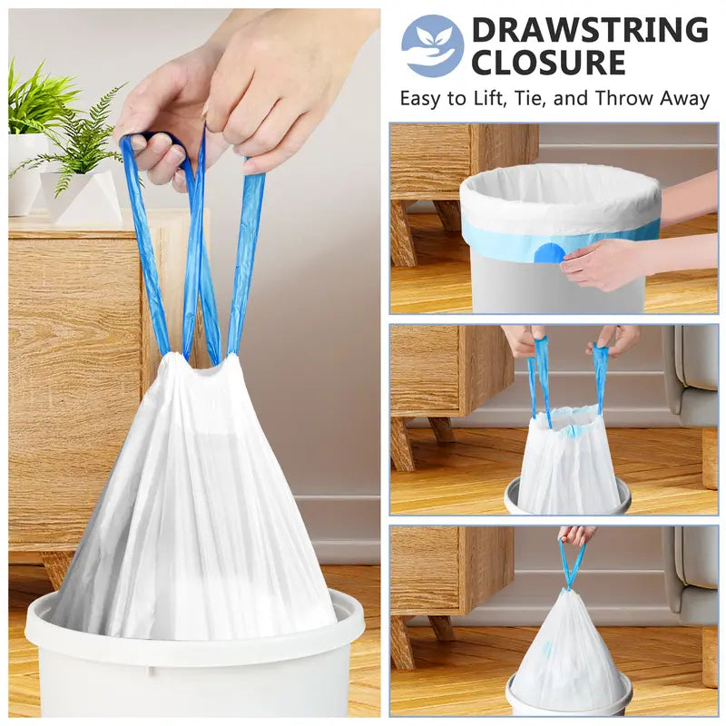 🔥LAST DAY 49% OFF🔥🗑️Drawstring Trash Bags 45×50cm ✨Heavy‑Duty Leak Proof Garbage Bags 75/150‑Count