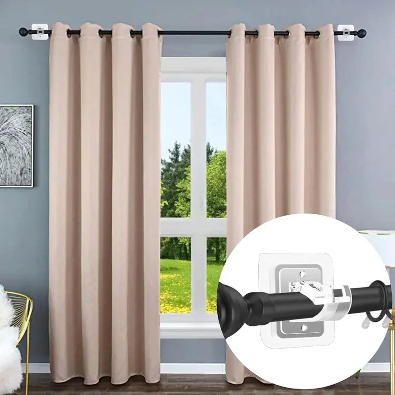🪝8/16PCS Transparent Curtain Rod Brackets with Clips for Home