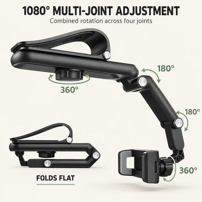 🚗 360° Rotating Car Sun Visor Phone Holder – Foldable & Adjustable Hands-Free Phone Mount