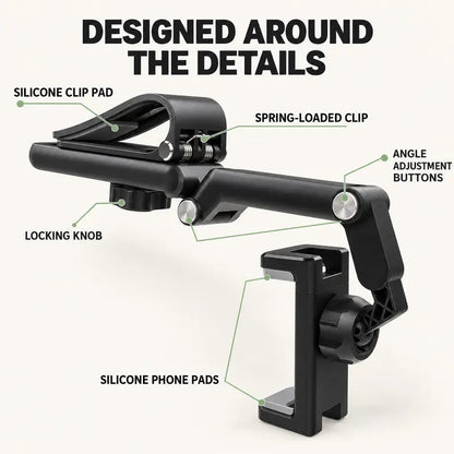 🚗 360° Rotating Car Sun Visor Phone Holder – Foldable & Adjustable Hands-Free Phone Mount