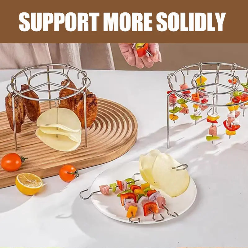 🔥🍢 2 Counts Food-Grade 304 Stainless Steel Air Fryer Kebab Rack