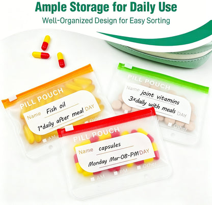 🔥 49% OFF | Waterproof Pill Organizer Binder – 14 Reusable Color-Coded Travel Pouches
