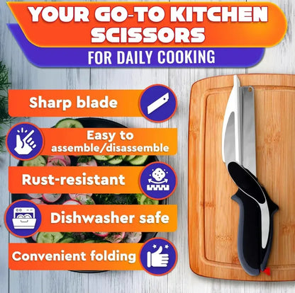 2 in 1 Kitchen Scissors for Food, 9.6 in Cutter