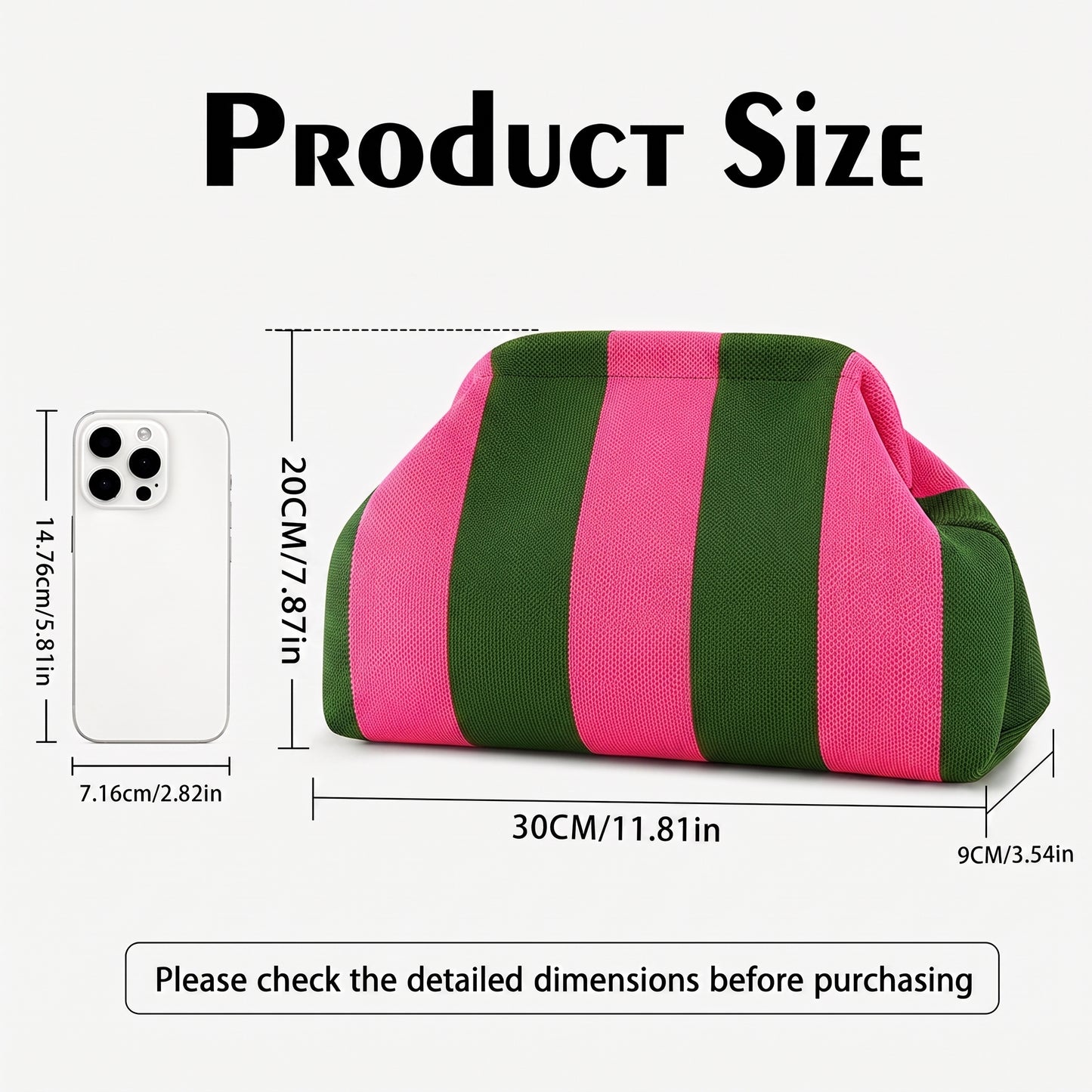 👜 Dumpling Clutch Bag, Large Capacity Kiss Lock Cosmetic Handbag for Daily Travel Party