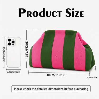 👜 Dumpling Clutch Bag, Large Capacity Kiss Lock Cosmetic Handbag for Daily Travel Party