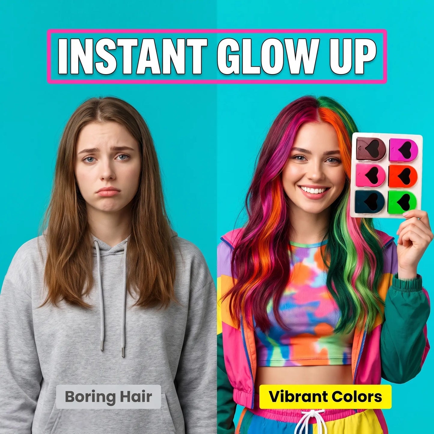 🔥LAST DAY 49% OFF🔥🌈 12-Color Washable Temporary Hair Chalk Set - Portable, Non-toxic Hair Color Powder