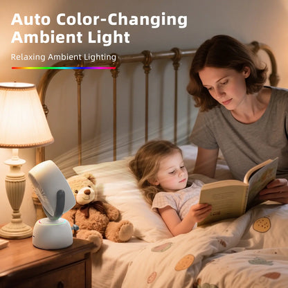 🌀Smart Head Tracking Fan ✨ Rechargeable 200-Speed Personal Cooling Fan with Ambient Light