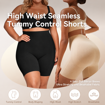 ⚡HOT SALES🔥High‑Waist Seamless Shapewear Shorts, 🍑Tummy Control & Butt Lift