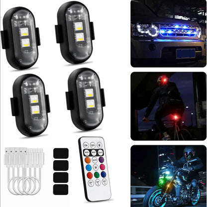 🔥LAST DAY 49% OFF🔥🚦RGB LED Strobe Light - Wireless Remote Control for Bikes & Cars🎛️