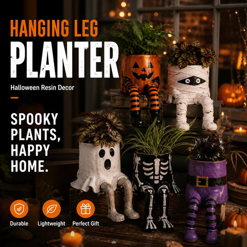 🎃 LIMITED TIME 49% OFF | Spooky Hanging Leg Resin Planter – Cute Halloween Succulent Pot For Home & Garden 👻
