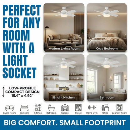 🌀+💡Remote Controlled Socket Ceiling Fan & Light