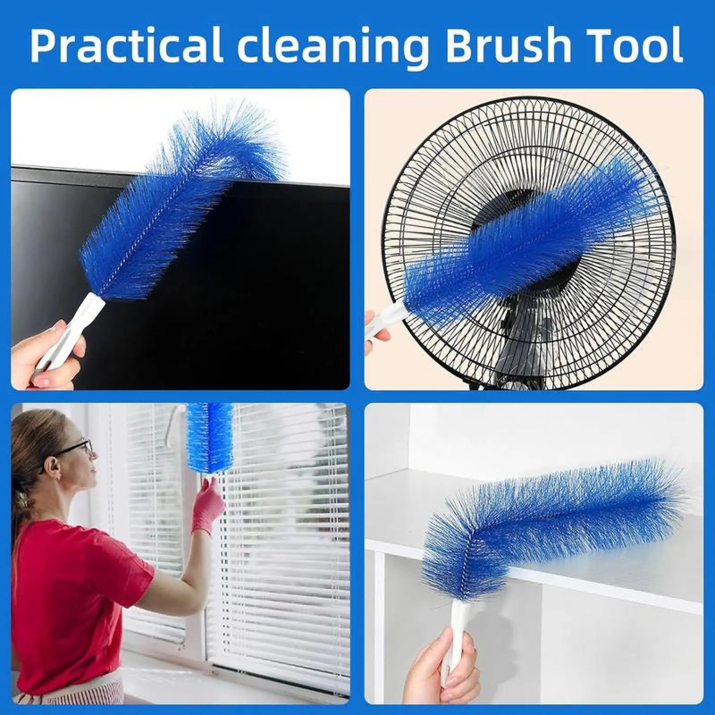 2 Counts Fan cleaning brush, dust removal brush, cleaning brush, bendable microfiber head
