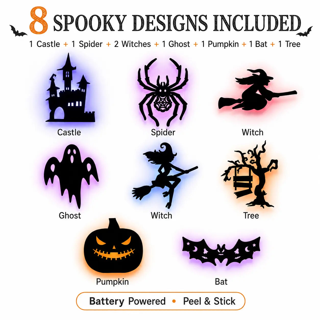 🔥LAST DAY 49% OFF🎃Halloween LED Silhouette Wall Light Stickers
