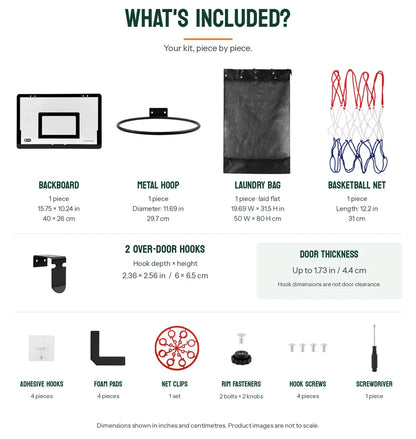 🏀 2-in-1 Door Hanging Laundry Basket with Basketball Hoop – Fun & Functional Storage!