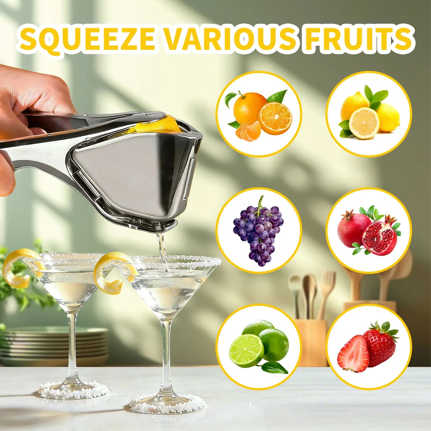 🔥Limited Time-49% OFF🍹Foldable Stainless Steel Lemon Squeezer Multi Fruit Hand Juicer Press