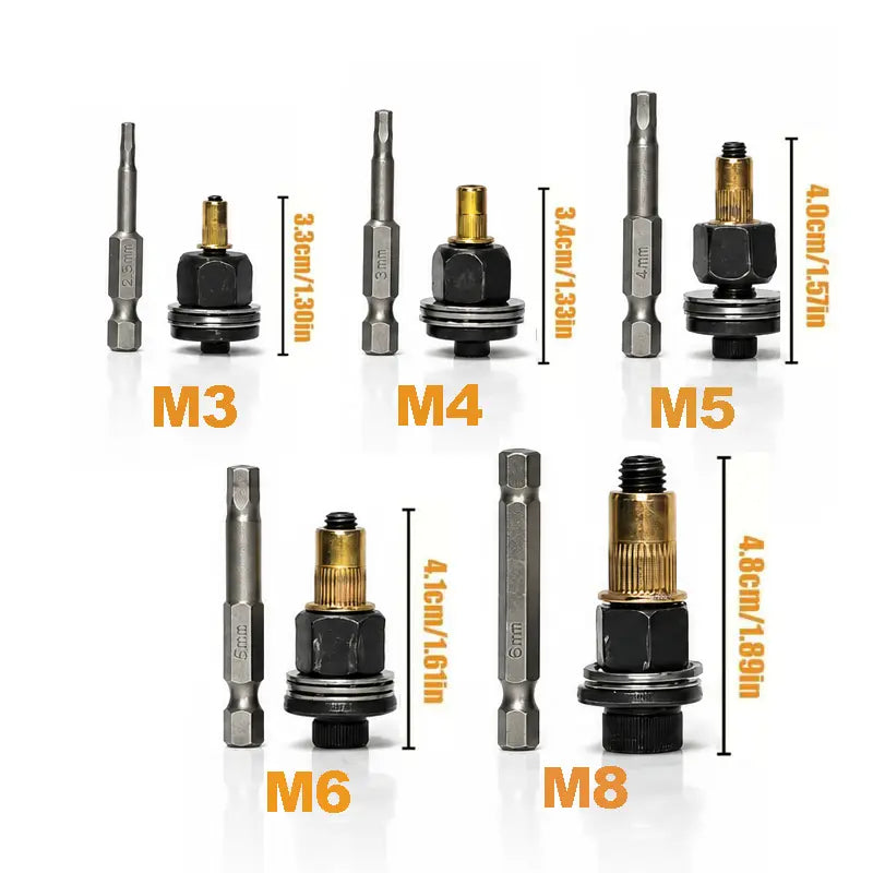 🏆🔩Head Rivet Nut Tool, M3-M8 Rivnut Kit, Carbon Steel Rivnut Set, Manual Riveter Rivnuts Tool